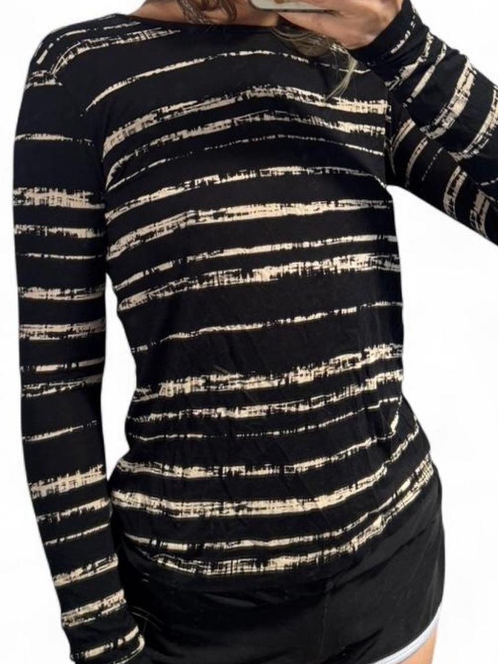 vintage vince micro modal and Pima cotton long sleeve black top